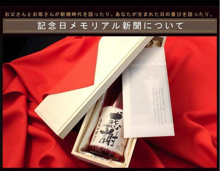 記念日の新聞がどこの位置に入っているか、開封時のサプライズ感概要