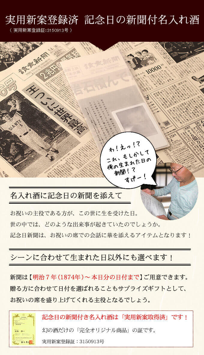 実用新案登録済 記念日新聞