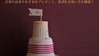 100の旗を刺したケーキ