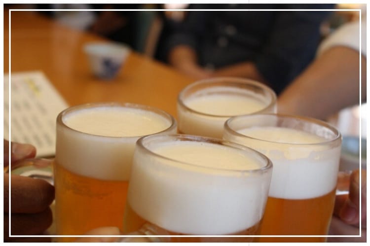 ビールで乾杯