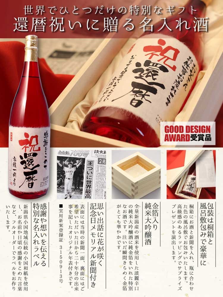 Sự quyến rũ của tên sake cho lễ kỷ niệm sinh nhật lần thứ XNUMX