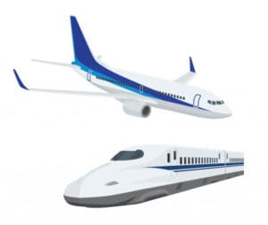 飛行機と新幹線