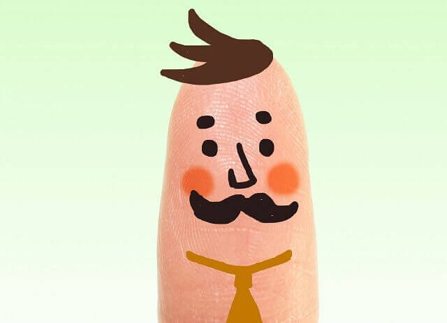 口ひげの男性（指）