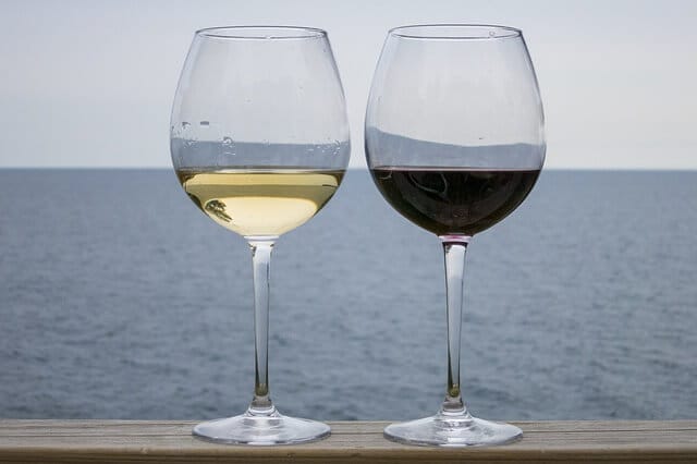 Red wine and white wine