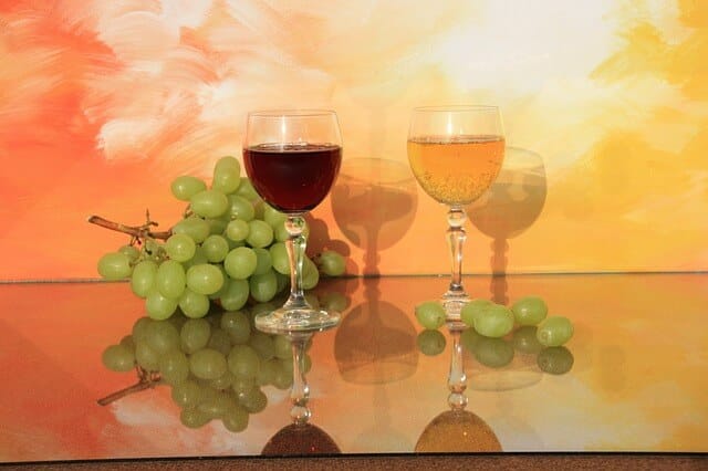 赤ワインと白ワイン