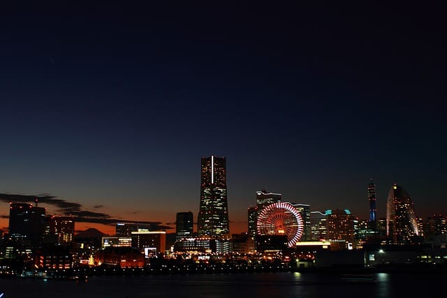 Vue de nuit de Yokohama