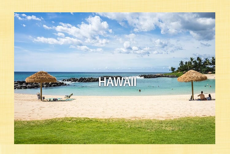 夏のハワイのビーチ