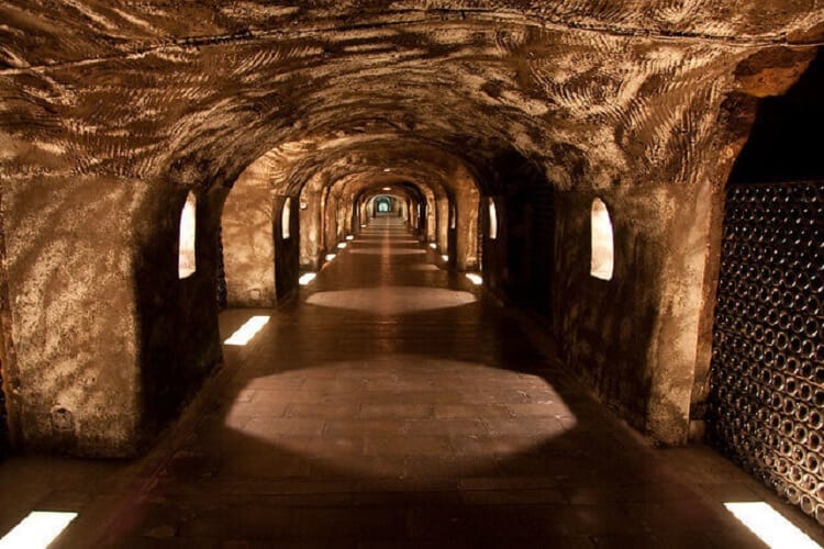 モエ・エ・シャンドン社のシャンパンを保存するカーヴ