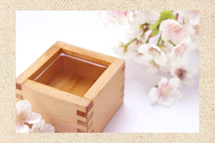 Masu sake i wiśniowe kwiaty